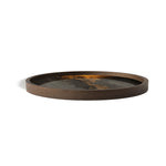 Ethnicraft Glass Round mini Tray walnut organic Graphite Metallic Bronze Stained