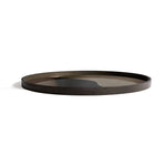 Ethnicraft Glass Round Tray Combined dots graphite slate Stained