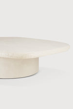 Elements coffee table - Microcement - Off White - pebble shape 134/96/30