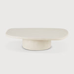 Elements coffee table - Microcement - Off White - pebble shape 134/96/30