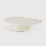 Elements coffee table - Microcement - Off White - pebble shape 134/96/30