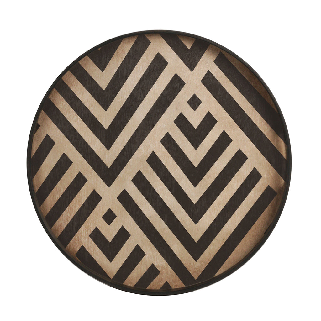 Ethnicraft Chevron Graphite Wooden Tray 48/48/4 – Bayside Furniture